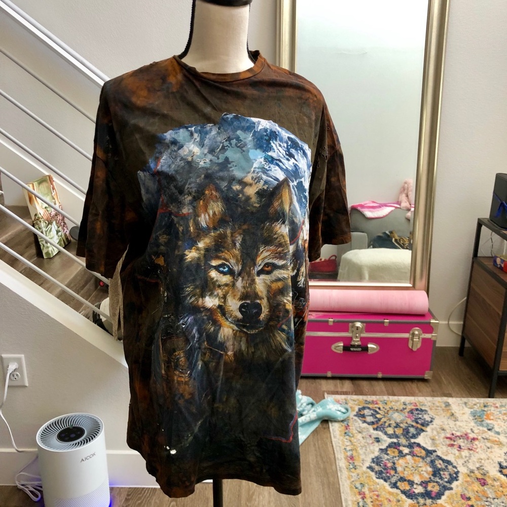 Rare Balmain Wolf Distressed Tee